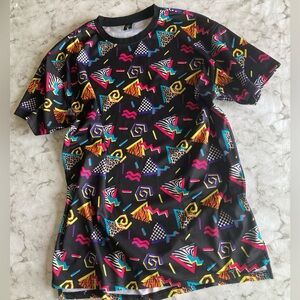 Thick mesh Colorful Geometric mens T-Shirt